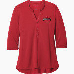 Benedictine University Mesa Redhawks Port Authority Women's UV Choice Pique Henley Front Thumbnail