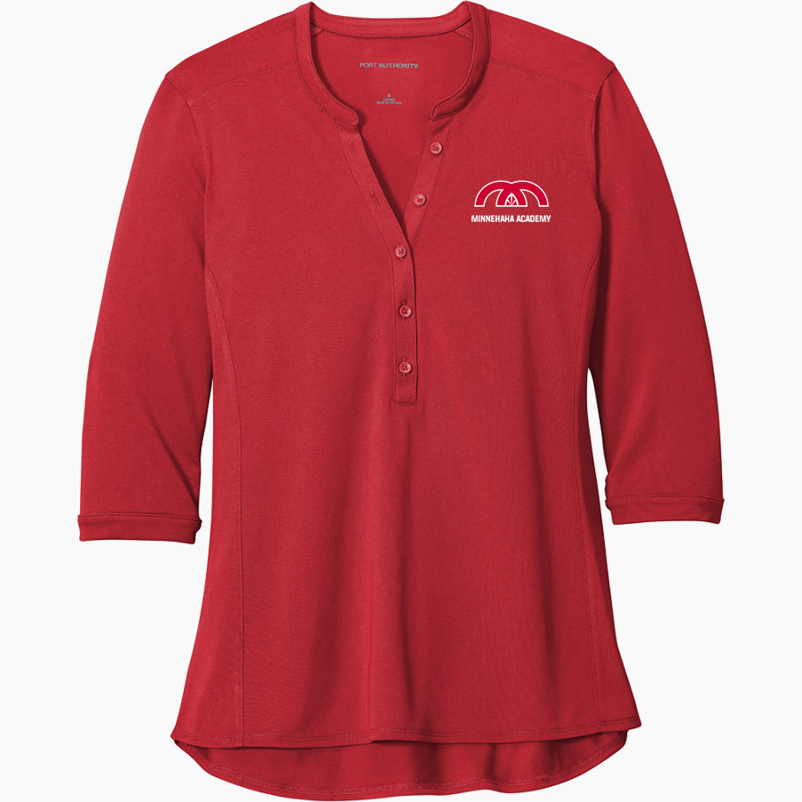 Minnehaha Academy Redhawks <span class="pdp-name-mascot">Minnehaha Academy Redhawks</span> Port Authority Women's UV Choice Pique Henley
