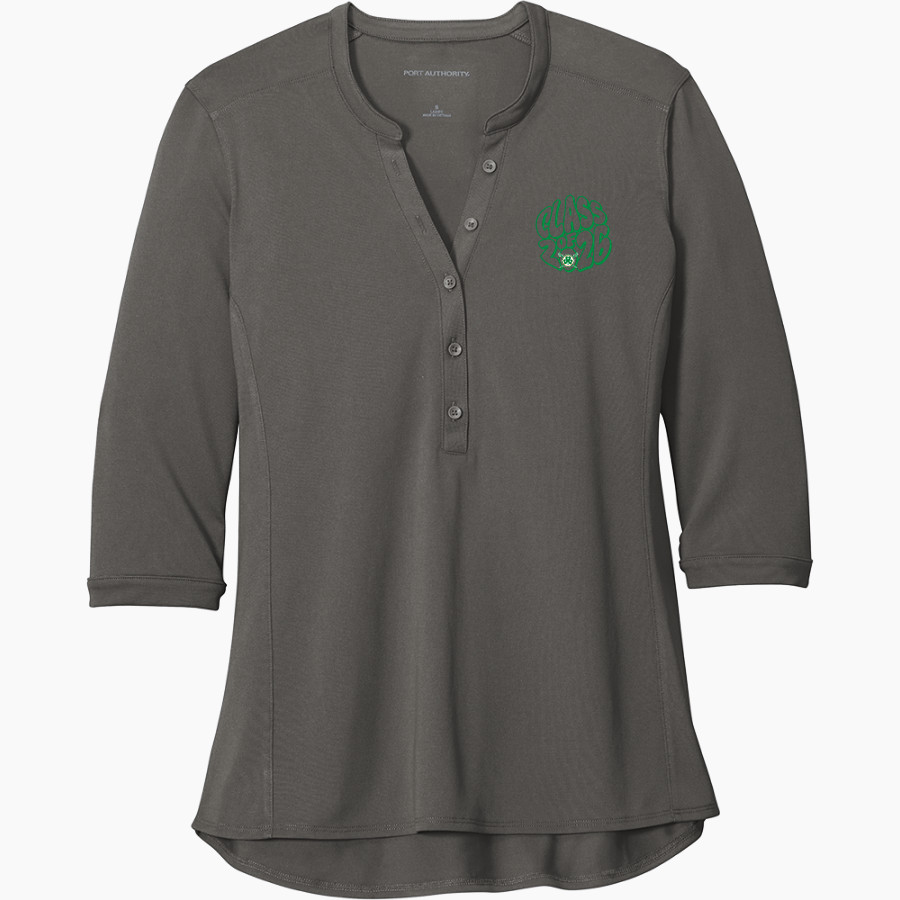 Communion of Saints School Sabres official sideline store Port Authority Women's UV Choice Pique Henley