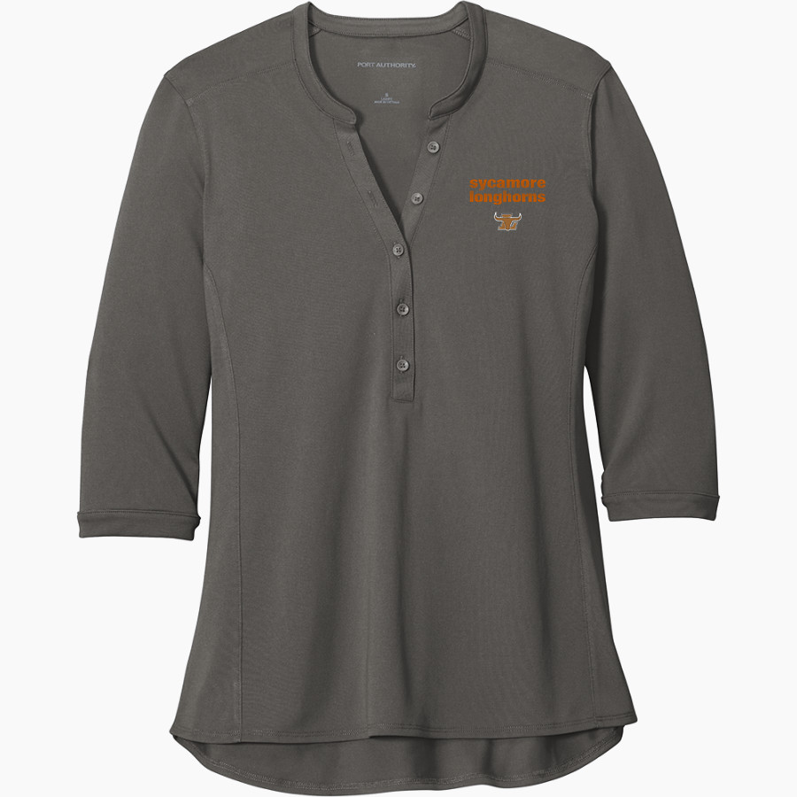 Sycamore Longhorns <span class="pdp-name-mascot">Sycamore Elementary School Longhorns</span> Port Authority Women's UV Choice Pique Henley