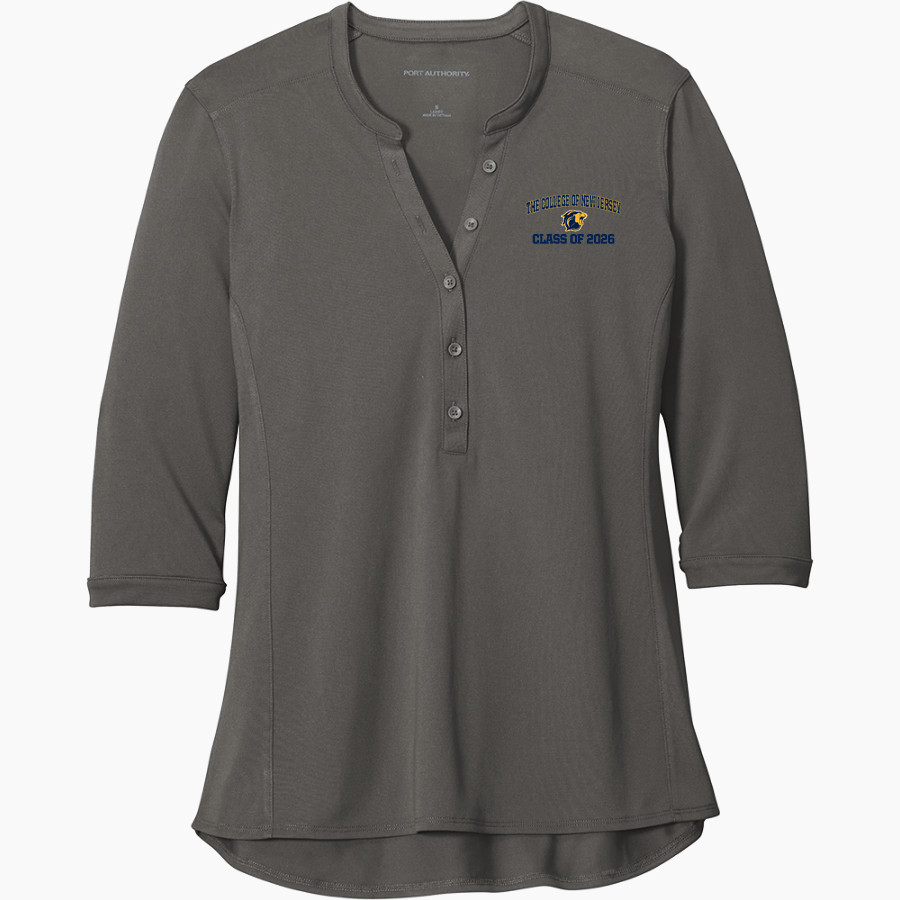 THE COLLEGE OF NEW JERSEY LIONS <span class="pdp-name-mascot">THE COLLEGE OF NEW JERSEY LIONS</span> Port Authority Women's UV Choice Pique Henley