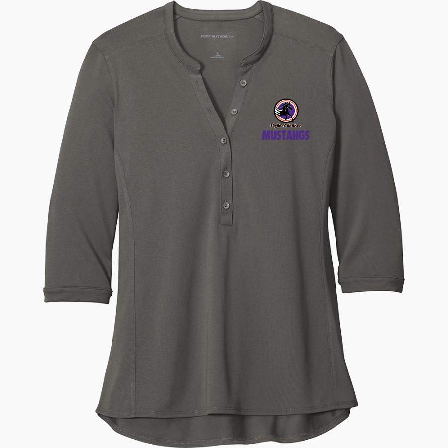Skyline Gila River Mustangs <span class="pdp-name-mascot">Skyline Mustangs</span> Port Authority Women's UV Choice Pique Henley