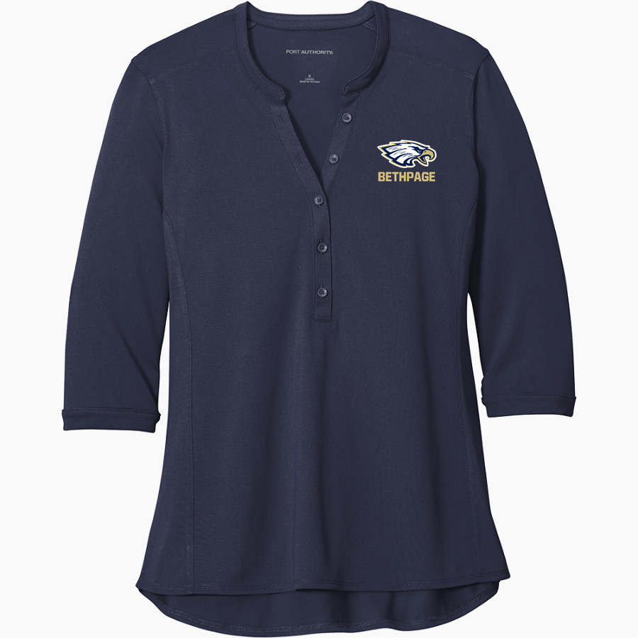 BETHPAGE HIGH SCHOOL GOLDEN EAGLES <span class="pdp-name-mascot">BETHPAGE GOLDEN EAGLES</span> Port Authority Women's UV Choice Pique Henley