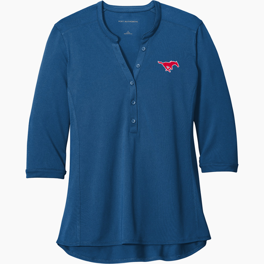 ARKOMA HIGH SCHOOL MUSTANGS <span class="pdp-name-mascot">ARKOMA MUSTANGS</span> Port Authority Women's UV Choice Pique Henley