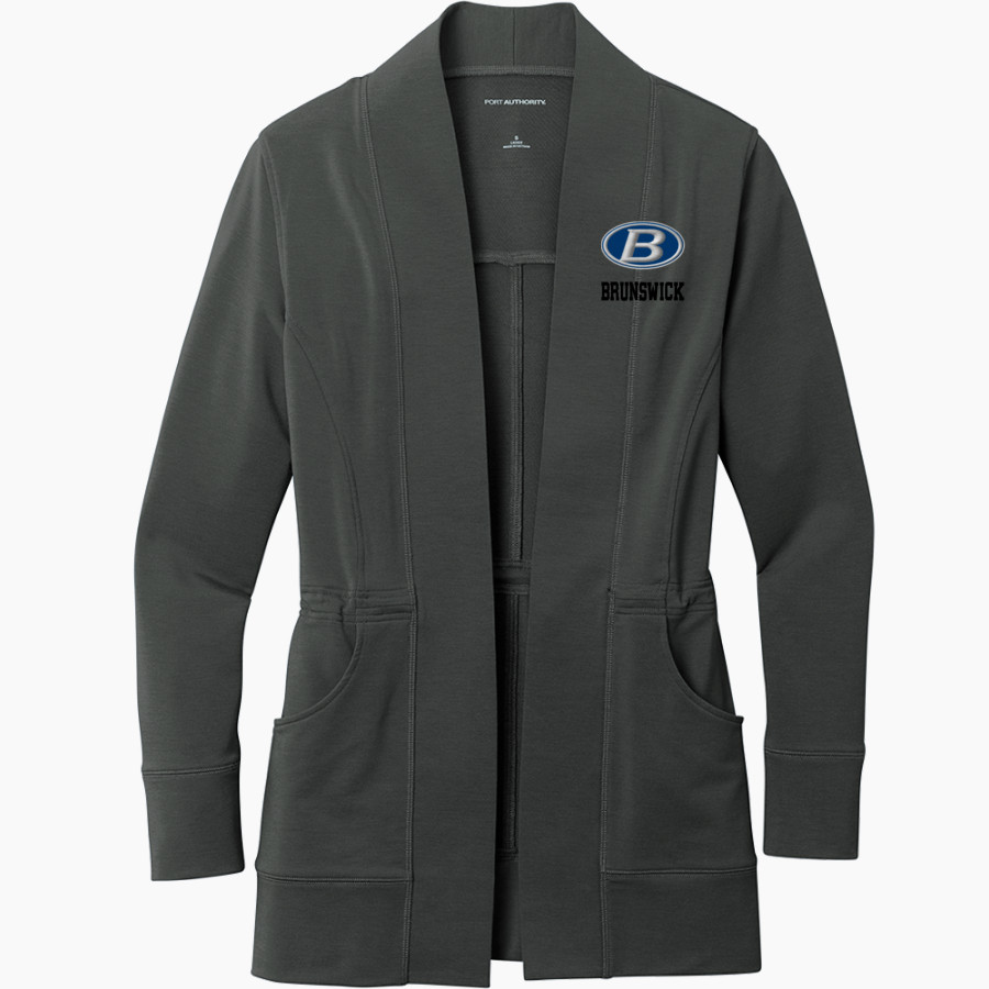 BRUNSWICK ATHLETIC FOUNDATION GO BIG BLUE <span class="pdp-name-mascot">BRUNSWICK BLUE DEVILS</span> Port Authority Women's Microterry Cardigan