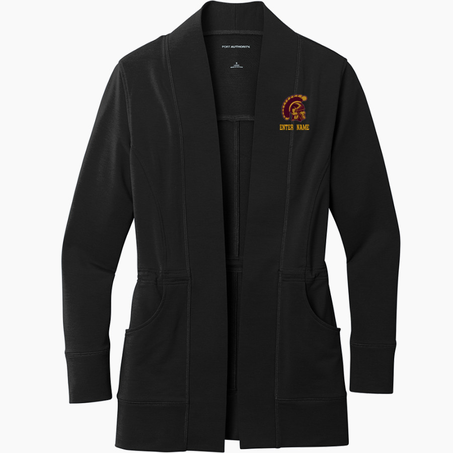 CHARLOTTE HIGH SCHOOL TROJANS Port Authority Women's Microterry Cardigan