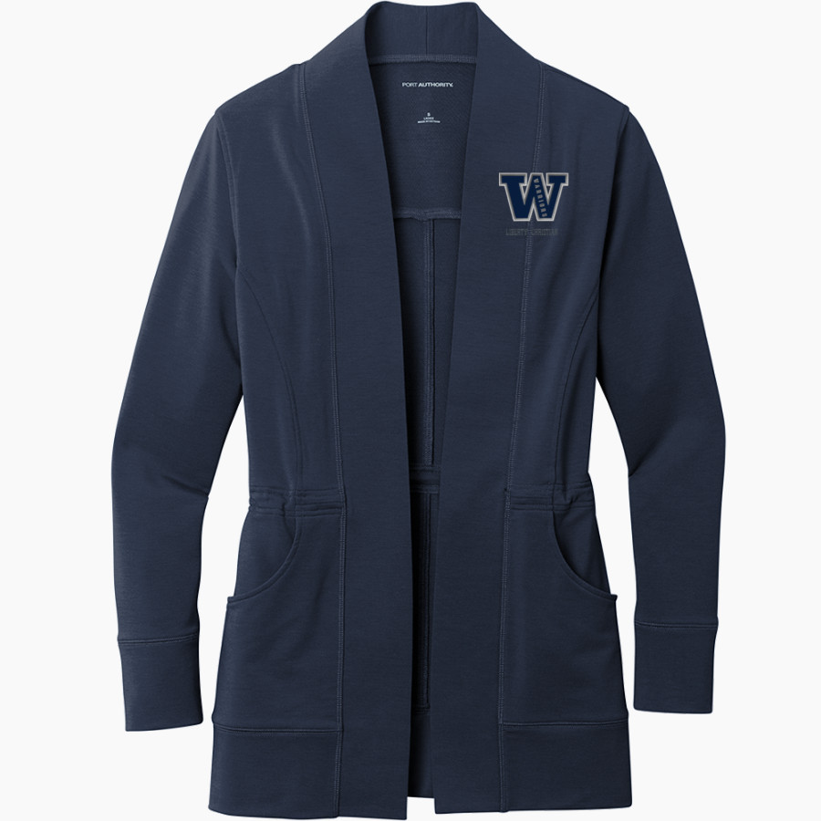 Liberty Christian Warriors <span class="pdp-name-mascot">Liberty Christian Warriors</span> Port Authority Women's Microterry Cardigan