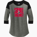 Everett Trojan <span class="pdp-name-mascot">Everett Trojans</span> New Era Ladies Heritage Blend 3/4-Sleeve Baseball Raglan Tee Front Thumbnail