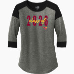 VOORHEES VIKINGS official sideline store <span class="pdp-name-mascot">VOORHEES VIKINGS</span> New Era Ladies Heritage Blend 3/4-Sleeve Baseball Raglan Tee Front Thumbnail