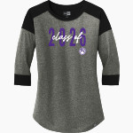 PHILLIS WHEATLEY HIGH SCHOOL WILDCATS <span class="pdp-name-mascot">WHEATLEY WILDCATS</span> New Era Ladies Heritage Blend 3/4-Sleeve Baseball Raglan Tee Front Thumbnail