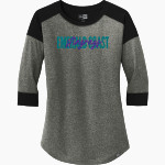 Emerald Coast Stingrays <span class="pdp-name-mascot">Emerald Coast Stingrays</span> New Era Ladies Heritage Blend 3/4-Sleeve Baseball Raglan Tee Front Thumbnail