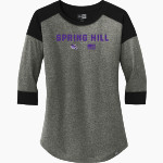 Spring Hill Badgers <span class="pdp-name-mascot">Spring Hill Badgers</span> New Era Ladies Heritage Blend 3/4-Sleeve Baseball Raglan Tee Front Thumbnail