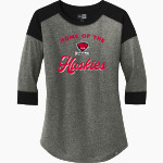 CARDINAL HIGH SCHOOL HUSKIES <span class="pdp-name-mascot">CARDINAL HUSKIES</span> New Era Ladies Heritage Blend 3/4-Sleeve Baseball Raglan Tee Front Thumbnail