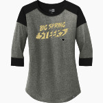 BIG SPRING HIGH SCHOOL STEERS <span class="pdp-name-mascot">BIG SPRING STEERS</span> New Era Ladies Heritage Blend 3/4-Sleeve Baseball Raglan Tee Front Thumbnail