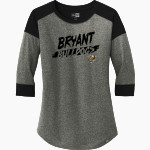 Bryant Bulldogs <span class="pdp-name-mascot">Bryant Bulldogs</span> New Era Ladies Heritage Blend 3/4-Sleeve Baseball Raglan Tee Front Thumbnail