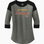 Rolling Meadows Mustangs <span class="pdp-name-mascot">Rolling Meadows High School Mustangs</span> New Era Ladies Heritage Blend 3/4-Sleeve Baseball Raglan Tee Front Thumbnail