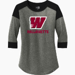 Willamette Wolverines <span class="pdp-name-mascot">Willamette Wolverines</span> New Era Ladies Heritage Blend 3/4-Sleeve Baseball Raglan Tee Front Thumbnail