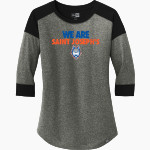 SAINT JOSEPH'S CATHOLIC ACADEMY <span class="pdp-name-mascot">SAINT JOSEPHS Wolves</span> New Era Ladies Heritage Blend 3/4-Sleeve Baseball Raglan Tee Front Thumbnail