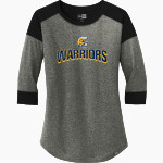 Corban Warriors <span class="pdp-name-mascot">Corban Warriors</span> New Era Ladies Heritage Blend 3/4-Sleeve Baseball Raglan Tee Front Thumbnail