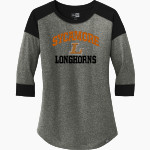 Sycamore Longhorns <span class="pdp-name-mascot">Sycamore Elementary School Longhorns</span> New Era Ladies Heritage Blend 3/4-Sleeve Baseball Raglan Tee Front Thumbnail