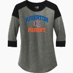 Riverton Hawks <span class="pdp-name-mascot">Riverton</span> New Era Ladies Heritage Blend 3/4-Sleeve Baseball Raglan Tee Front Thumbnail