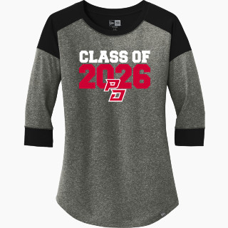 New Era Ladies Heritage Blend 3/4-Sleeve Baseball Raglan Tee