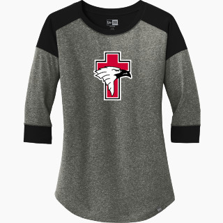 New Era Ladies Heritage Blend 3/4-Sleeve Baseball Raglan Tee