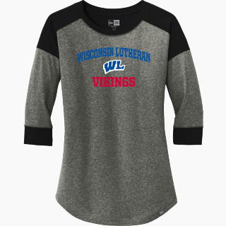 New Era Ladies Heritage Blend 3/4-Sleeve Baseball Raglan Tee