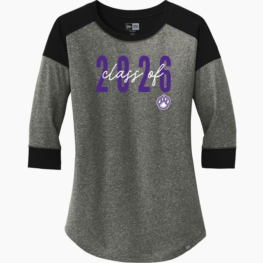 PHILLIS WHEATLEY HIGH SCHOOL WILDCATS <span class="pdp-name-mascot">WHEATLEY WILDCATS</span> New Era Ladies Heritage Blend 3/4-Sleeve Baseball Raglan Tee