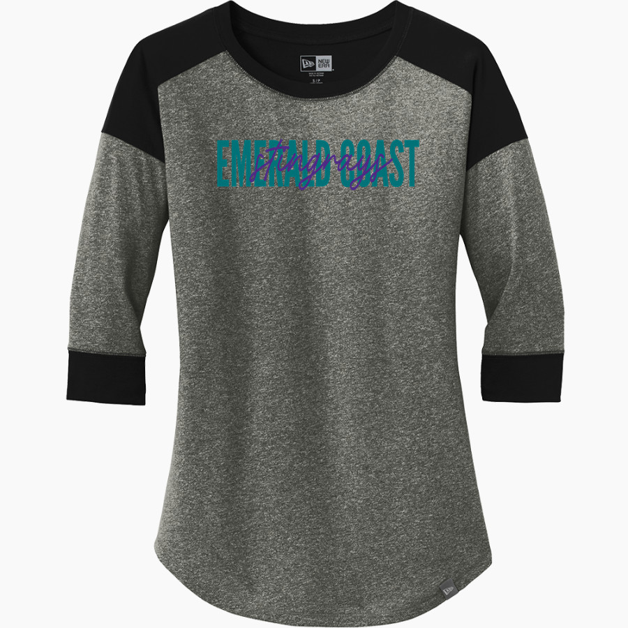 Emerald Coast Stingrays <span class="pdp-name-mascot">Emerald Coast Stingrays</span> New Era Ladies Heritage Blend 3/4-Sleeve Baseball Raglan Tee