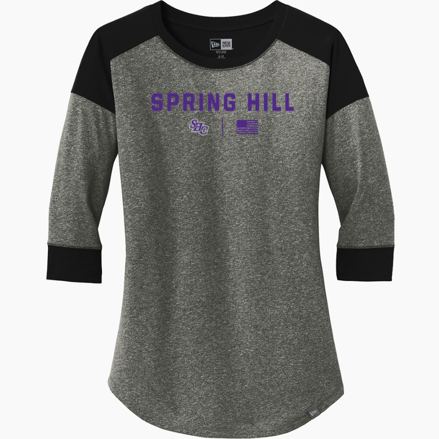 Spring Hill Badgers <span class="pdp-name-mascot">Spring Hill Badgers</span> New Era Ladies Heritage Blend 3/4-Sleeve Baseball Raglan Tee