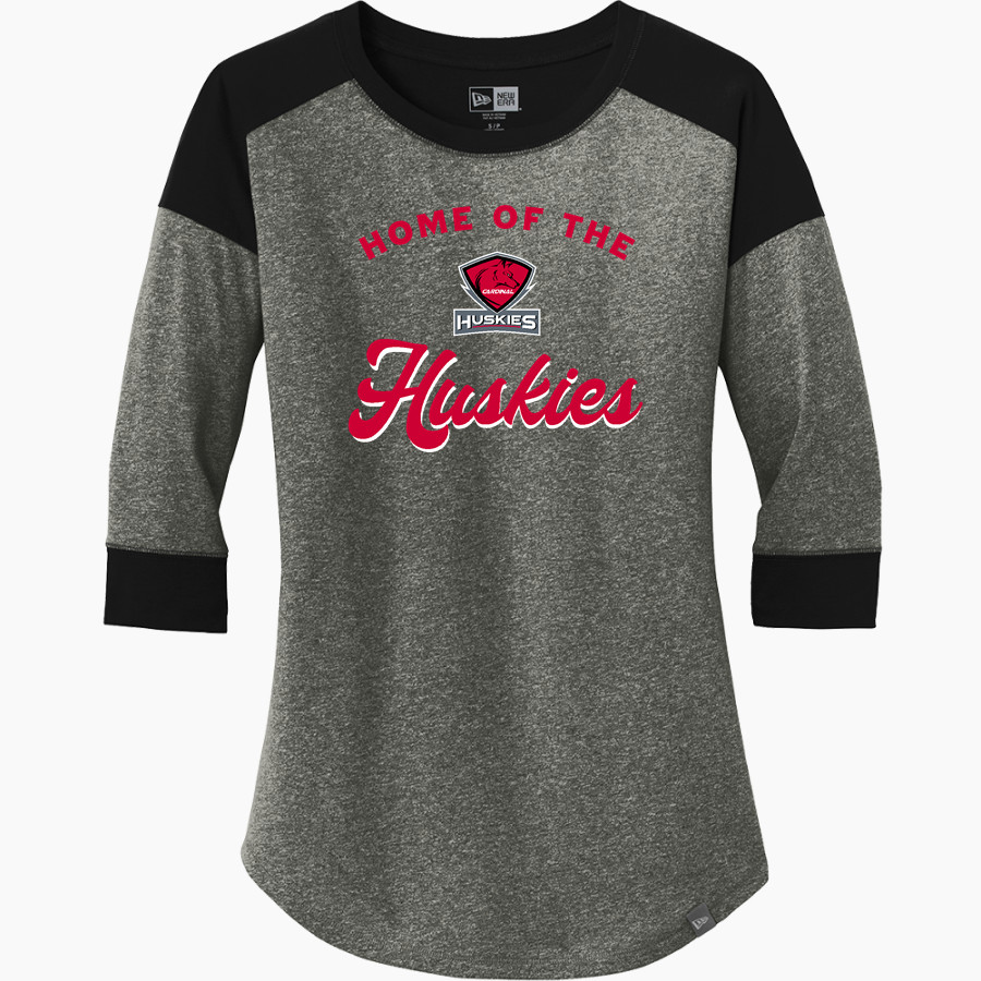 CARDINAL HIGH SCHOOL HUSKIES <span class="pdp-name-mascot">CARDINAL HUSKIES</span> New Era Ladies Heritage Blend 3/4-Sleeve Baseball Raglan Tee