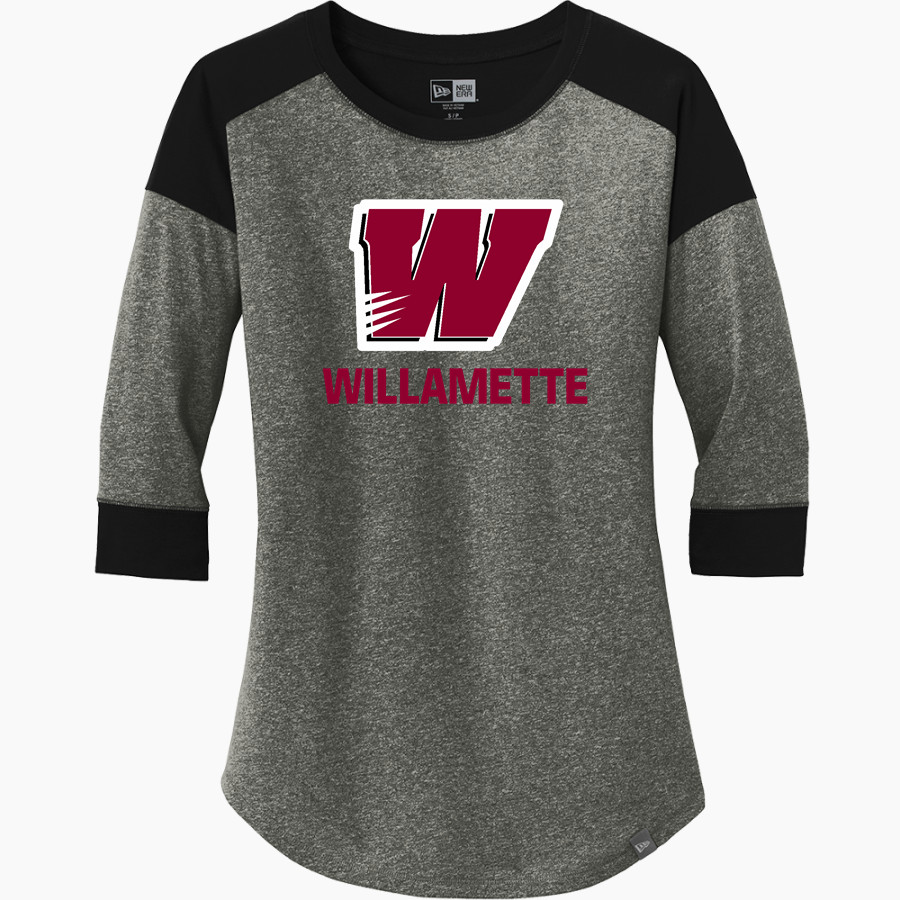 Willamette Wolverines <span class="pdp-name-mascot">Willamette Wolverines</span> New Era Ladies Heritage Blend 3/4-Sleeve Baseball Raglan Tee