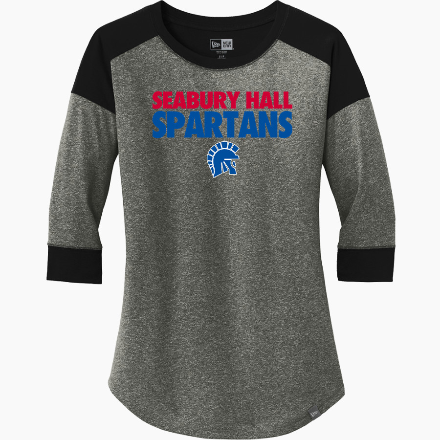 SEABURY HALL HIGH SCHOOL SPARTANS <span class="pdp-name-mascot">SEABURY HALL SPARTANS</span> New Era Ladies Heritage Blend 3/4-Sleeve Baseball Raglan Tee