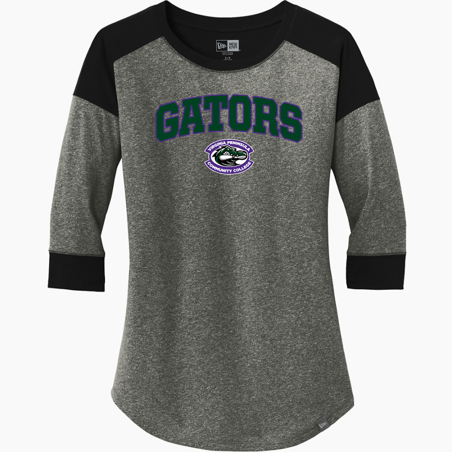Virginia Peninsula Gators <span class="pdp-name-mascot">Virginia Peninsula Community College Gators</span> New Era Ladies Heritage Blend 3/4-Sleeve Baseball Raglan Tee