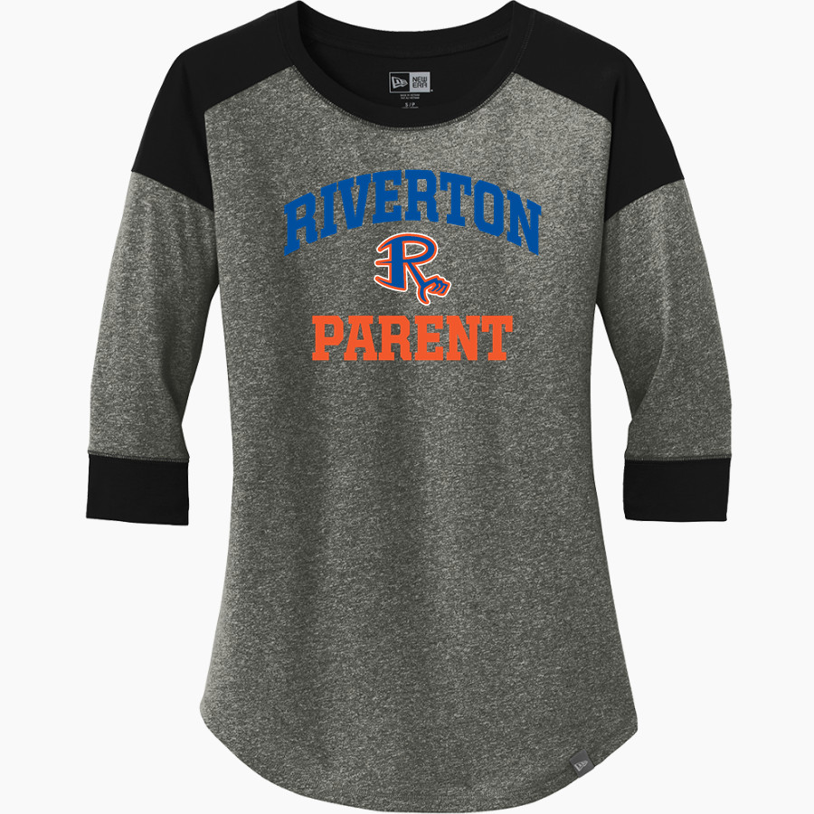 Riverton Hawks <span class="pdp-name-mascot">Riverton</span> New Era Ladies Heritage Blend 3/4-Sleeve Baseball Raglan Tee