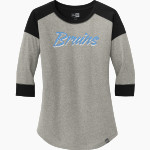 BARTLESVILLE HIGH SCHOOL BRUINS <span class="pdp-name-mascot">BARTLESVILLE BRUINS</span> New Era Ladies Heritage Blend 3/4-Sleeve Baseball Raglan Tee Front Thumbnail