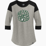 Binghamton University <span class="pdp-name-mascot">Binghamton Bearcats</span> New Era Ladies Heritage Blend 3/4-Sleeve Baseball Raglan Tee Front Thumbnail