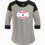 Shaker Heights Schools <span class="pdp-name-mascot">Shaker Heights</span> New Era Ladies Heritage Blend 3/4-Sleeve Baseball Raglan Tee Front Thumbnail