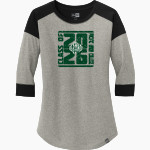 Pacific Union College Pioneers <span class="pdp-name-mascot">Pacific Union College Pioneers</span> New Era Ladies Heritage Blend 3/4-Sleeve Baseball Raglan Tee Front Thumbnail