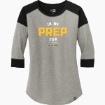 Devon Prep <span class="pdp-name-mascot">Devon Tide</span> New Era Ladies Heritage Blend 3/4-Sleeve Baseball Raglan Tee Front Thumbnail