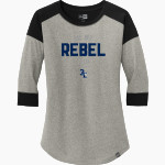 RITCHIE COUNTY HIGH SCHOOL REBELS <span class="pdp-name-mascot">RITCHIE COUNTY REBELS</span> New Era Ladies Heritage Blend 3/4-Sleeve Baseball Raglan Tee Front Thumbnail