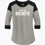 Buckeye Volleyball Club <span class="pdp-name-mascot">Buckeye Volleyball Club</span> New Era Ladies Heritage Blend 3/4-Sleeve Baseball Raglan Tee Front Thumbnail