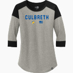 CULBRETH Cougars <span class="pdp-name-mascot">GREY CULBRETH MIDDLE SCHOOL Cougars</span> New Era Ladies Heritage Blend 3/4-Sleeve Baseball Raglan Tee Front Thumbnail