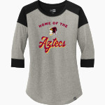 BARSTOW HIGH SCHOOL AZTECS <span class="pdp-name-mascot">BARSTOW AZTECS</span> New Era Ladies Heritage Blend 3/4-Sleeve Baseball Raglan Tee Front Thumbnail