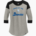 CENTENNIAL HIGH SCHOOL BRONCOS New Era Ladies Heritage Blend 3/4-Sleeve Baseball Raglan Tee Front Thumbnail