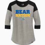 Cathedral Bears <span class="pdp-name-mascot">Cathedral High School Bears</span> New Era Ladies Heritage Blend 3/4-Sleeve Baseball Raglan Tee Front Thumbnail