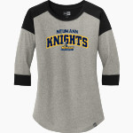 Neumann Knights <span class="pdp-name-mascot">NEUMANN UNIVERSITY KNIGHTS</span> New Era Ladies Heritage Blend 3/4-Sleeve Baseball Raglan Tee Front Thumbnail