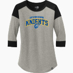 Devonshire Knights <span class="pdp-name-mascot">Devonshire Knights</span> New Era Ladies Heritage Blend 3/4-Sleeve Baseball Raglan Tee Front Thumbnail