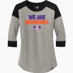 McDonough Rams <span class="pdp-name-mascot">McDonough Rams</span> New Era Ladies Heritage Blend 3/4-Sleeve Baseball Raglan Tee Front Thumbnail